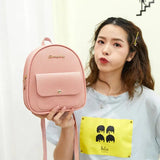 Mini PU Leather Women's Backpack Girls School Bookbag