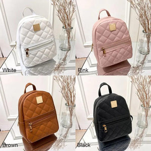 Lingge Embroidery Shoulder Bag Mini Backpack Women Multi-Function Phone Pouch