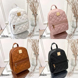Lingge Embroidery Shoulder Bag Mini Backpack Women Multi-Function Phone Pouch
