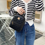 Lingge Embroidery Shoulder Bag Mini Backpack Women Multi-Function Phone Pouch