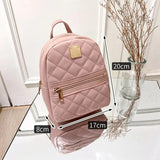 Lingge Embroidery Shoulder Bag Mini Backpack Women Multi-Function Phone Pouch