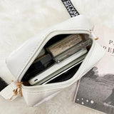 Lingge Embroidery Camera Shoulder Bag Women Crossbody Bags