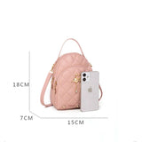 Embroidered Small Backpack PU Leather Women's Bag Ladies Phone Pouch