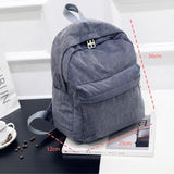 Corduroy Backpack Women School Travel Shoulder Bags
