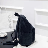 Corduroy Backpack Women School Travel Shoulder Bags