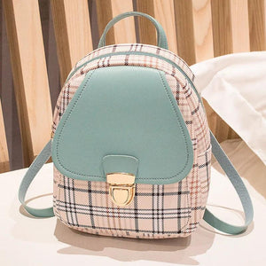 Plaid Mini Backpack Crossbody Bag for Teen Girls