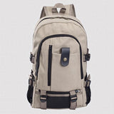 Men's Canvas Backpack Solid Rucksacks Casual Travel Sport Bag Backpack