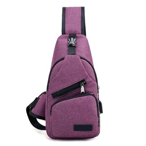 Men Shoulder Bag USB Charge Anti Theft Waterproof Travel Crossbody Bag