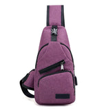 Men Shoulder Bag USB Charge Anti Theft Waterproof Travel Crossbody Bag