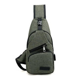 Men Shoulder Bag USB Charge Anti Theft Waterproof Travel Crossbody Bag