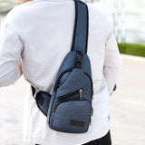 Men Shoulder Bag USB Charge Anti Theft Waterproof Travel Crossbody Bag