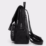 Minimalist Female Backpack Pu Leather Youth Women Casual Rucksack