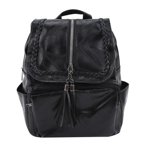 Minimalism Female Backpack Pu Leather Youth Women Bagpack