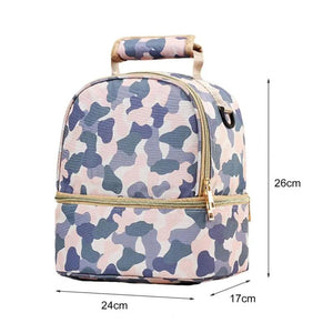 Mummy Bag Baby Food Backpack Double Layer Feeding Bottle Backpack