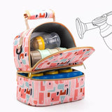 Mummy Bag Baby Food Backpack Double Layer Feeding Bottle Backpack