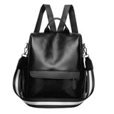 Women's PU Leather Business Backpack Waterproof Large Capacity Daypack