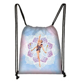 Watercolor Gymnastics Drawstring Bag Women Backpack Girls Ballet Daypack