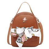 Leather Mini Backpack for Girls Women School Bag