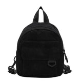 Corduroy Mini Women Backpack Solid Schoolbag Travel Bag