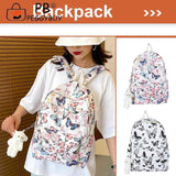 Butterfly Print Laptop Rucksack Student Shoulder Bag for Travel