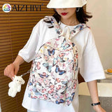 Butterfly Print School Bags Laptop Rucksack Student Shoulder Bag for Travel