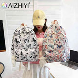 Butterfly Print School Bags Laptop Rucksack Student Shoulder Bag for Travel