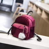 Women Mini Backpack Corduroy Small Crossbody Bag For Girl Striped Shoulder Bags