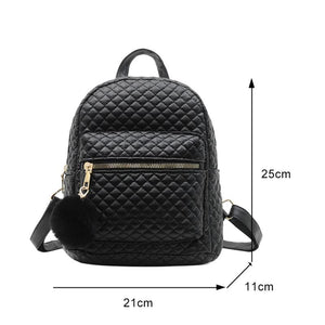 Preppy Style Lattice Pattern PU Leather Knapsack
