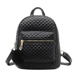 Preppy Style Lattice Pattern PU Leather Knapsack