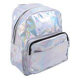 Silver Pink Laser Backpack Women Girls Bag Holographic School Bags