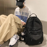 Black Big Capacity Women Backpack Student School Bag Rucksack Mochila