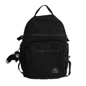 Black Big Capacity Women Backpack Student School Bag Rucksack Mochila