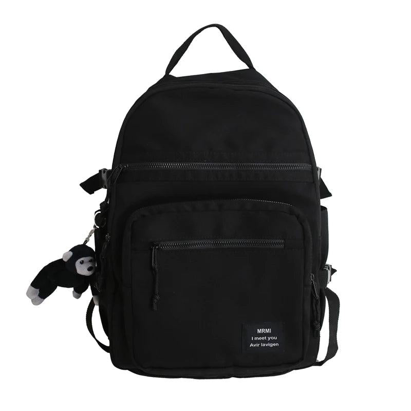 Black Big Capacity Women Backpack Student School Bag Rucksack Mochila