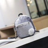 Velvet Schoolbag Zipper Mini Backpack Female Bags Mochila
