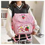 Japanese JK Soft Sister Strawberry Embroidery Backpack