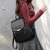 Women's Casual Leather School Backpack for Girls