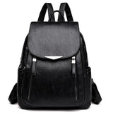 Women's Casual Leather School Backpack for Girls