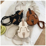 Violin Shape PU Leather Small Backpack for Women