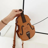 Violin Shape PU Leather Small Backpack for Women