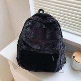 Cow Leopard Animal Print Backpack Women Travel Plush Shoulder Bag