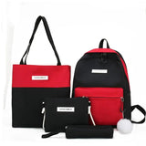 Canvas Backpack Patchwork Daypacks School Shoulder Bags Bookbag Pencil
