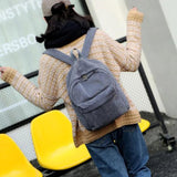 Corduroy Zipper Backpack Large Capacity Ladies Knapsack
