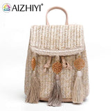 Woven Backpack Straw Women Messenger Bag