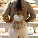 Woven Backpack Straw Women Messenger Bag