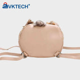 Straw Shoulder Backpack with Tassel Boho Beach Bucket Purse