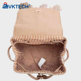 Straw Shoulder Backpack with Tassel Boho Beach Bucket Purse