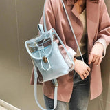 PVC Transparent Women Backpack Clear Rucksack for Teenage Girls