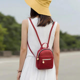 Mini PU Leather Backpack for Teenage Girls