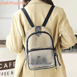 Solid PVC Backpack Large Capacity Handbag