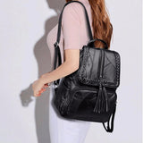 Waterproof Multi-function PU Leather Backpack for Women